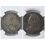 United Kingdom - Victoria (1837-1901) One Florin, dated 1893, 3rd portrait, crowned and veiled bust,