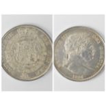 United Kingdom - George III (1760-1820) half crown dated 1816, large laureate bust 'Bull Head', King