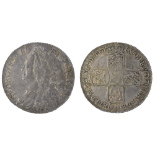 United Kingdom - George II (1727-1760) crown, dated 1746, LIMA issue, older bust, laureate and