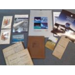 Mixed ephemera to include Victorian deeds and certificates, two Concorde calendars 2004 and 2005 and