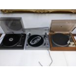 Three record players, Goldring GL69, Bush and Dual (no wires) Location: