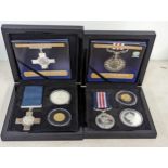 Bradford Exchange - The Military Medal and The George Medal Luxury coin sets, both cased with