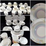 Early to mid 20th century bone china tableware to include 6 Aynsley Lawleys Regent coffee cans and 3