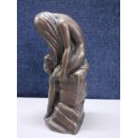 John Letts - a cast bronze figure of a woman with her head bowed, 13.5cm high Location: