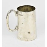 A George V silver tankard by Walker & Hall, Sheffield 1928, of tapered cylindrical form with hoop