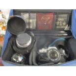 A mixed lot of film cameras and accessories, 3-D Viewmaster, projectors, and other items to