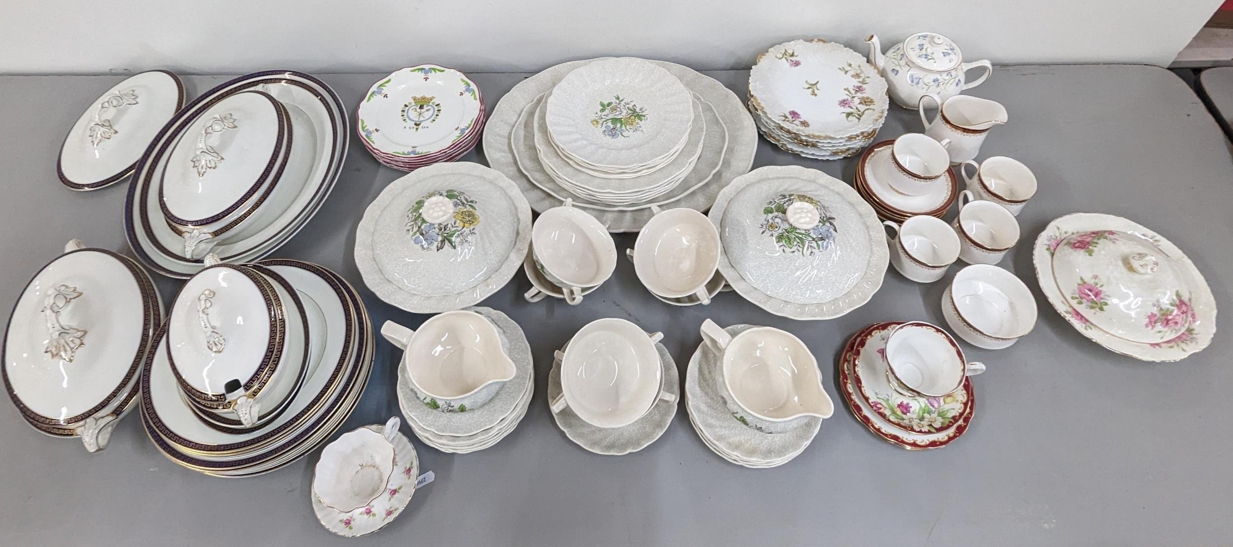 Mixed domestic china to include Royal Doulton Sunderland part dinner service Wedgwood for Mapel & Co