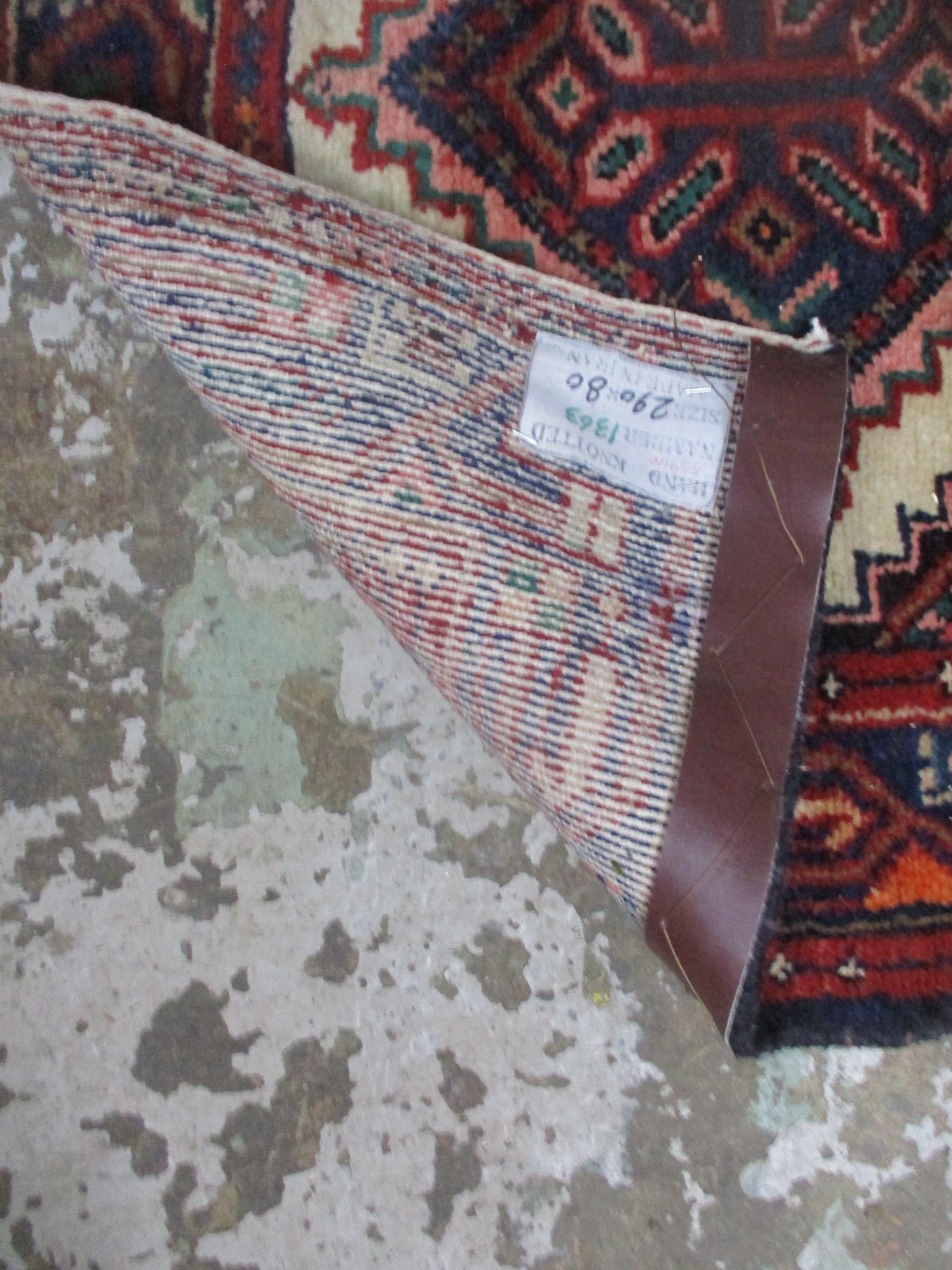 An Iranian Hamadon style runner, hand woven with diamond motif, 287cm x 80cm Location: - Image 3 of 3