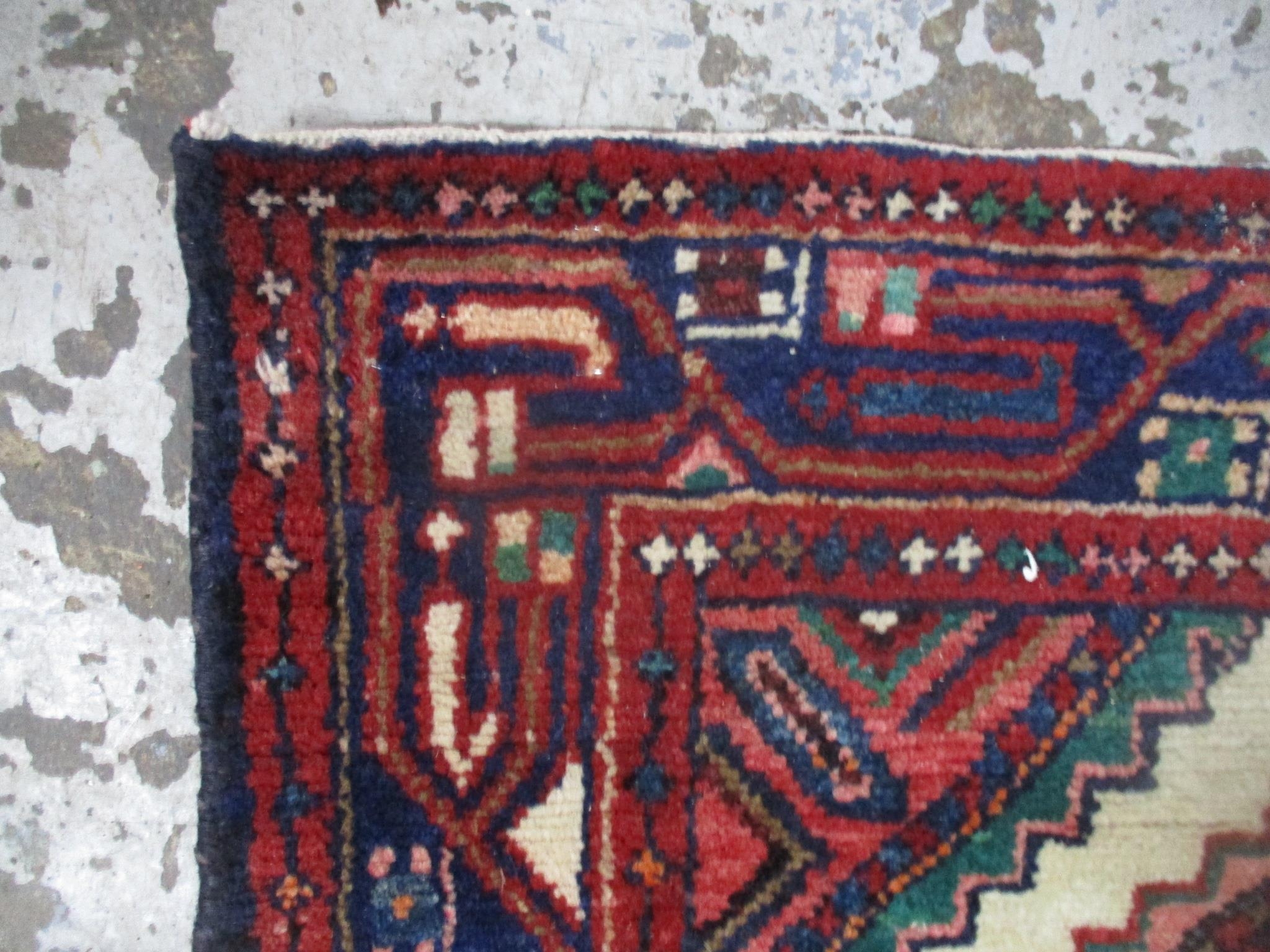 An Iranian Hamadon style runner, hand woven with diamond motif, 287cm x 80cm Location: - Image 2 of 3