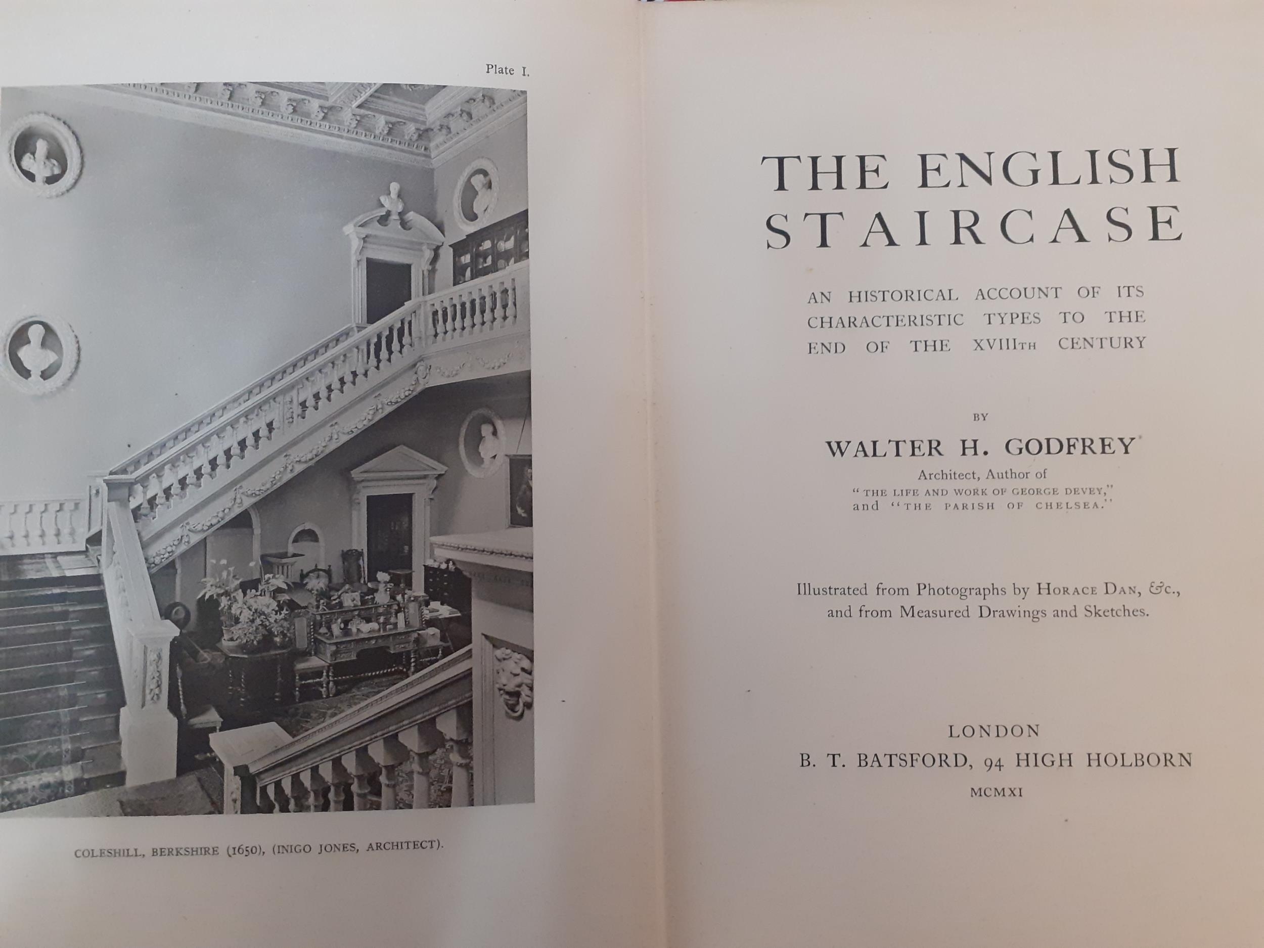 A quantity of antique related reference books to include The English Staircase by Walter H - Image 3 of 6