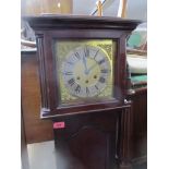 An Edwardian mahogany cased long case clock with Roman silvered chapter ring, and brass dial