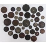 A mixed group of 18th century and later world coinage to include 1781 Danish 2-Skilling, 19th