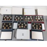 Seven cased Royal Mint proof coin sets to include 1999, 97 and 93 Location:
