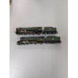 Two boxed Hornby 00 gauge model trains to include R295 BR Class A3 Dick Turpin, together with R329
