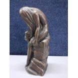 John Letts - a cast bronze figure of a woman with her head bowed, 13.5cm high Location: 2.1