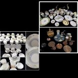 A mixed lot to include an early to mid 20th century bone china tableware to include 6 Aynsley