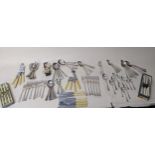A selection of silver plated rat tailed cutlery with associated knives, some in boxes Location:
