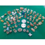 0A collection of Wade Whimsies and small model of animals in composition and china form together
