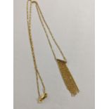 A 9ct gold tassel necklace, 3.2g Location: