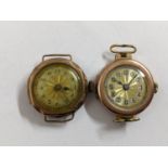 Two early 20th century 9ct gold ladies manual wind watches, 26.8g Location: