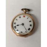 An early 20th century 9ct gold ladies fob watch, 16g Location: