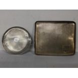 A 1930's silver cigarette case, together with a 1930's silver compact, total weight 145.3g Location: