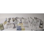 A selection of silver plated rat tailed cutlery with associated knives, some in boxes Location:G