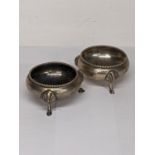 Two silver salts hallmarked London 1895, total weight 81.9g Location: