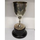 A Victorian silver goblet engraved 'Tregothnan Cup Victoria Races Roche 1884' and engraved with