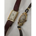 Two 1920/30's 9ct gold ladies watches to include a J.W Benson watch Location: