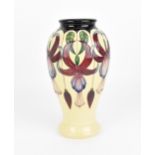 A boxed Moorcroft pottery vase by Rachel Bishop, in the 'Sunshine Chandelier' pattern, no. 15/100,