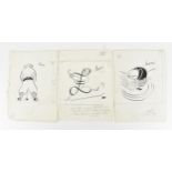 Haro Hodson (1923-2021) Scottish, ARR A collection of three original ink comic cartoons, each signed