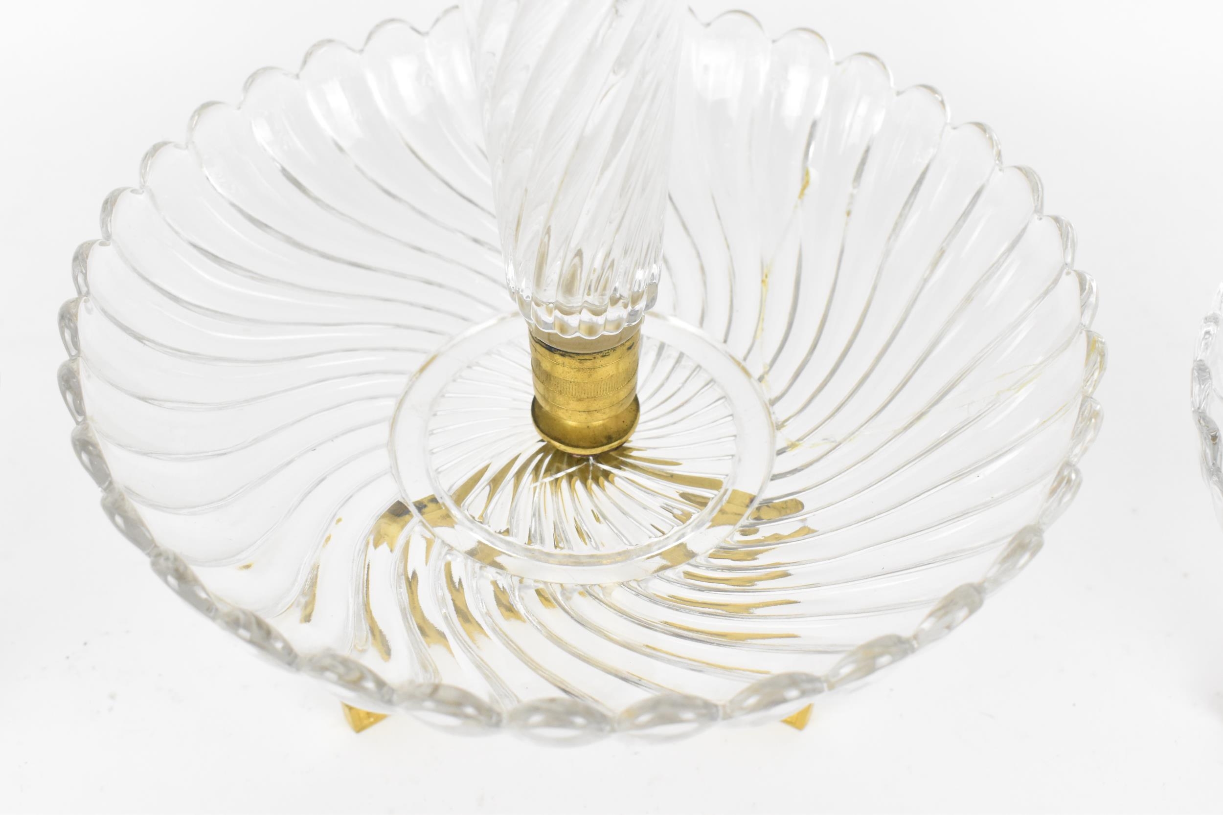 A three-piece Baccarat crystal and ormolu centrepiece, designed as three petal-rimmed trumpet - Image 4 of 7