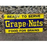 A Vintage enamel advertising sign 'Ready to Serve - Grape = Nuts - Food For Brains', by The