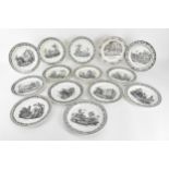 A collection of 19th century French faience plates, to include a set of four illustrating