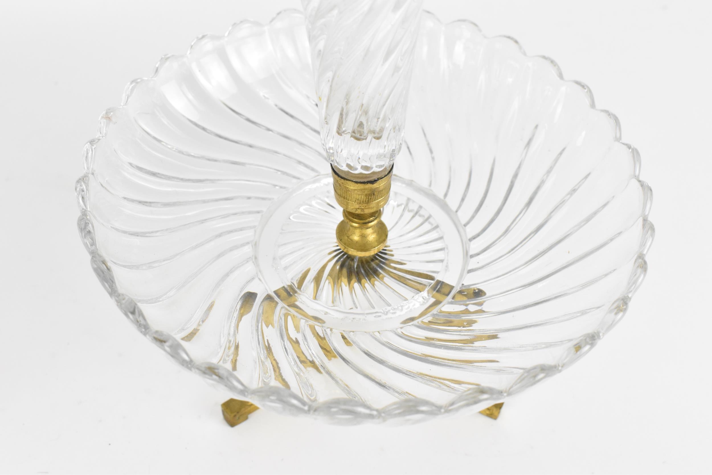 A three-piece Baccarat crystal and ormolu centrepiece, designed as three petal-rimmed trumpet - Image 5 of 7