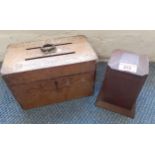 A 19th century walnut letter box together with another box Location: BWR