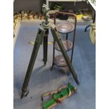 A WWI period Turner & Evans Ltd MKIII New Zealand stand instrument tripod, dated 1943, together with