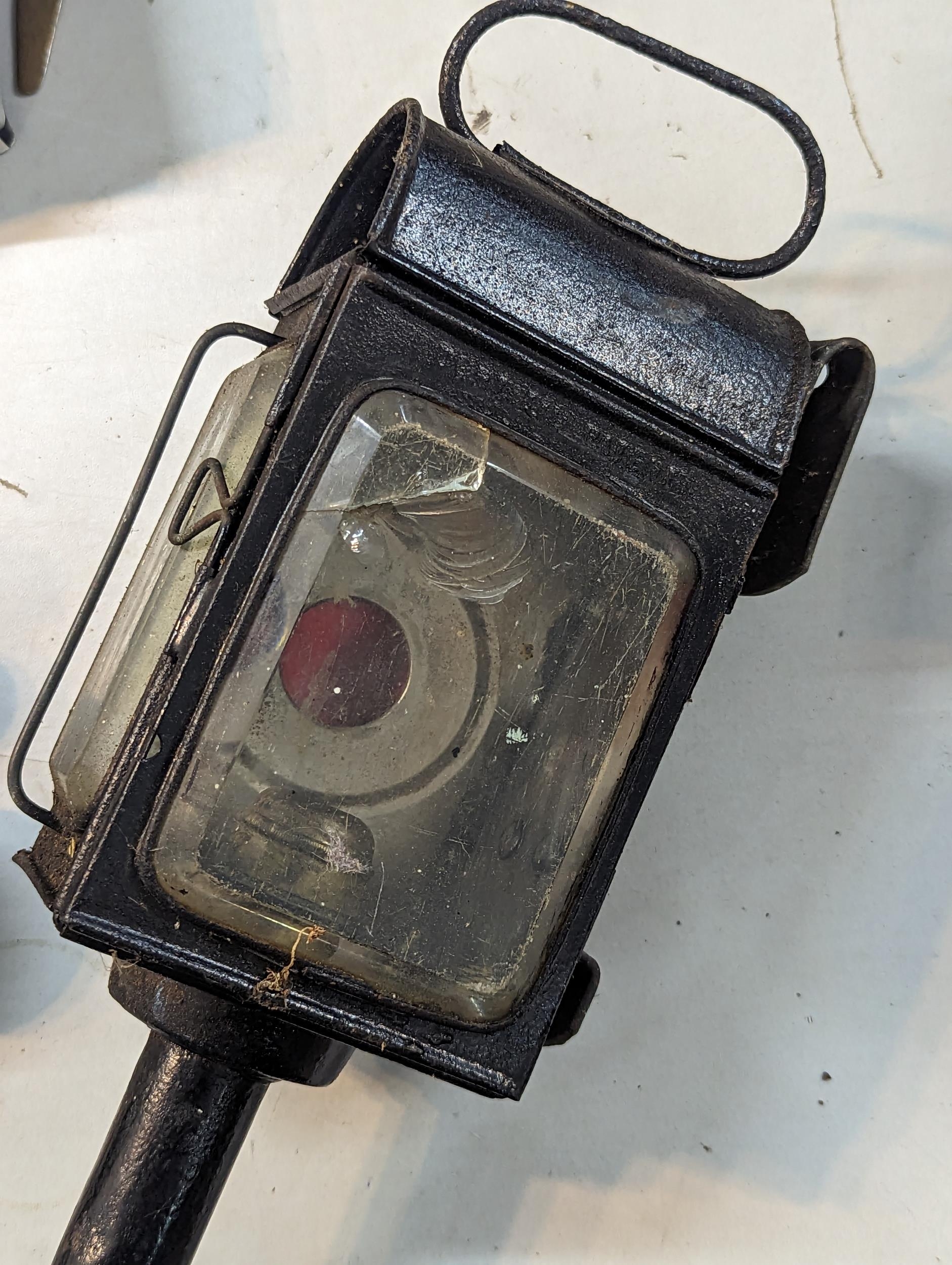 A late 19th/early 20th century British Railway lantern A/F Location: - Image 3 of 4