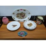 Ceramics to include a Moorcroft ashtray, Royal Doulton large Paddy character jug, Victorian