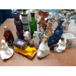 Retro Avon scent bottles in various forms and other collectables to include models of soldiers