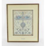 An original watercolour design for An Oriental Persian carpet for Nils Nessim, by Dorothy Huffner,