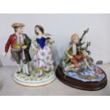 Two Naples Capodimonte figures to include one of a pair of classical dancing figures 28cm h