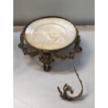 A 19th century gilt-bronze and mother-of-pearl table centrepiece, of circular form, the central