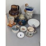 A mixed lot of 19th century and later ceramics to include a Doulton Lambeth 1887 Jubilee jug,