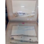 Peter Fuller - two coastline watercolours, one signed lower right hand corner, both with artists