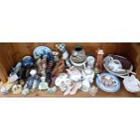 A collection of shoe ornaments and other collectables to include V&A Museum collectable teapots,