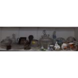 A Lladro figure A/F, an Amalfo di Cambo part teaset, mixed ornaments, cut glassware, metalware and
