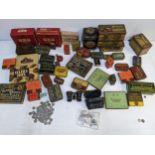 Collectables to include a collection of tins, sixpences to include examples from 1920-1946, 155g,