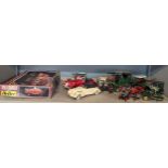 A group of built plastic models of classic cars A/F to include a boxed Alfa Romeo 1750-60 kit A/F
